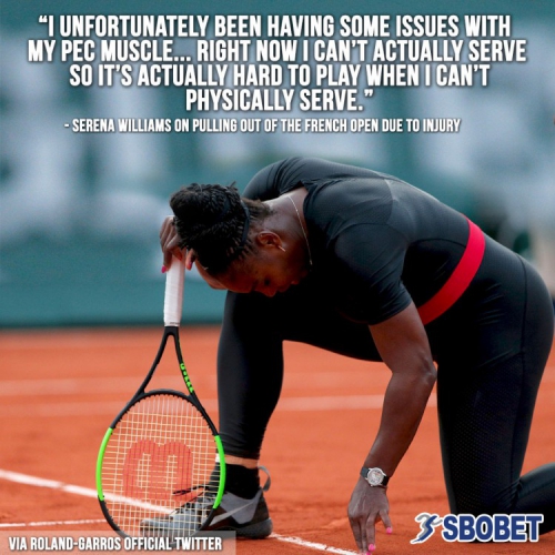 SBOBET Blog puts focus on Serena Williams and her injury in French Open