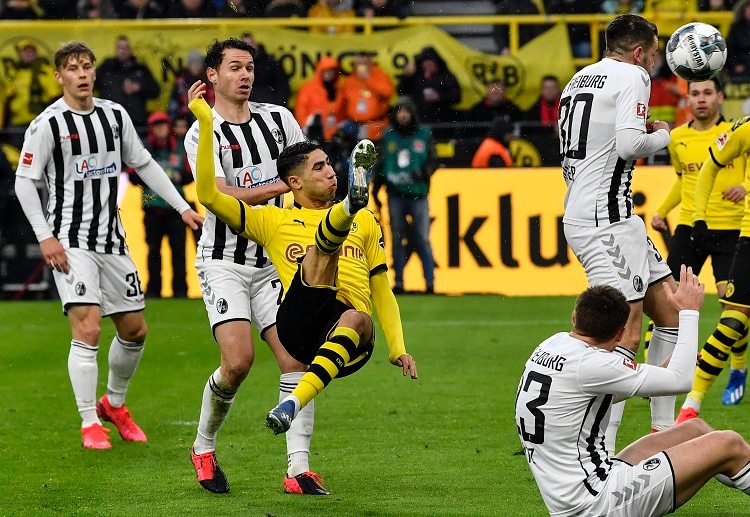 Achraf Hakimi scored three Bundesliga goals for Borussia Dortmund this season