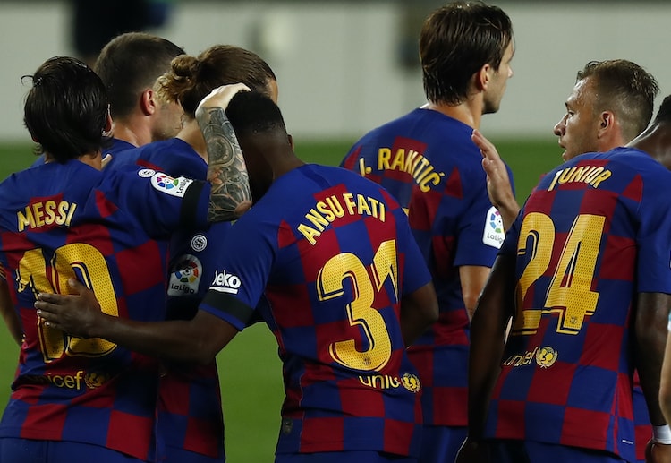 Ansu Fati nets the opener in Barcelona's match against Leganes in La Liga at Camp Nou