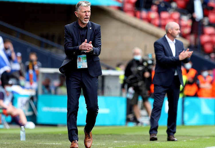 Czech Republic boss Jaroslav Silhavy applauding his team after Euro 2020 win over Scotland