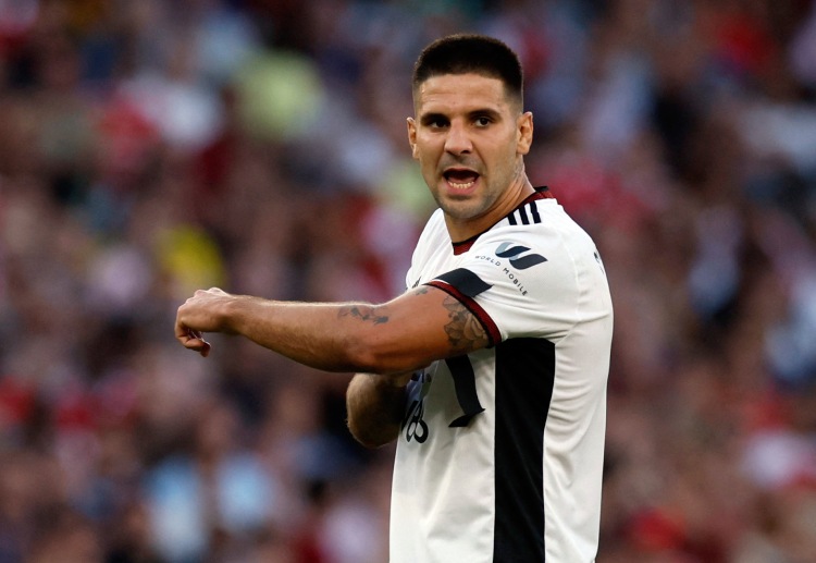 Aleksandar Mitrovic opens the scoring in Fulham's Premier League clash with Arsenal