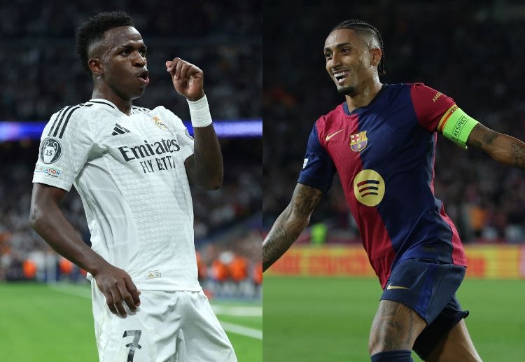 Real Madrid's Vinicius Jr. and Barcelona's Raphinha will face off in their first El Clasico match in La Liga this season