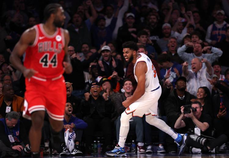 The New York Knicks' Karl-Anthony Towns may miss their NBA Cup clash against the Brooklyn Nets due to an injury